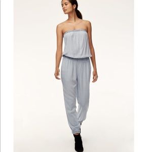 [Aritizia] Azure Skies Denim Strapless Jumpsuit M
